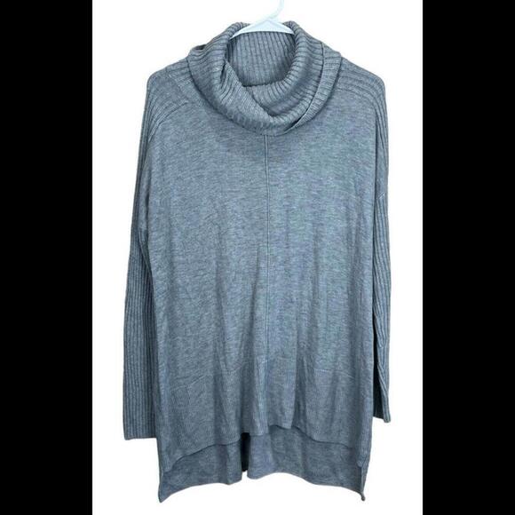 SOFT SURROUNDINGS‎ Medium Gray Pullover sweater tunic cowl neck Cashmere Blend - Picture 1 of 4